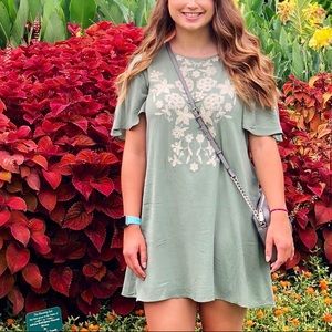 Olive green shift dress from Francesca’s